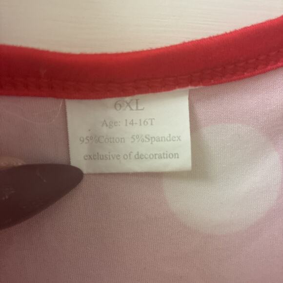 Girls Christmas dress polka dots Santa girls 6xl or adult XS - Picture 4 of 5